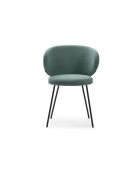 Ensemble de 2 chaises en tissu Staletti avec pieds en métal vert - 60 x 58 x 78 cm