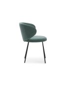 Ensemble de 2 chaises en tissu Staletti avec pieds en métal vert - 60 x 58 x 78 cm