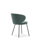 Ensemble de 2 chaises en tissu Staletti avec pieds en métal vert - 60 x 58 x 78 cm