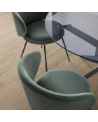 Ensemble de 2 chaises en tissu Staletti avec pieds en métal vert - 60 x 58 x 78 cm