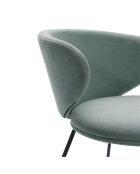 Ensemble de 2 chaises en tissu Staletti avec pieds en métal vert - 60 x 58 x 78 cm