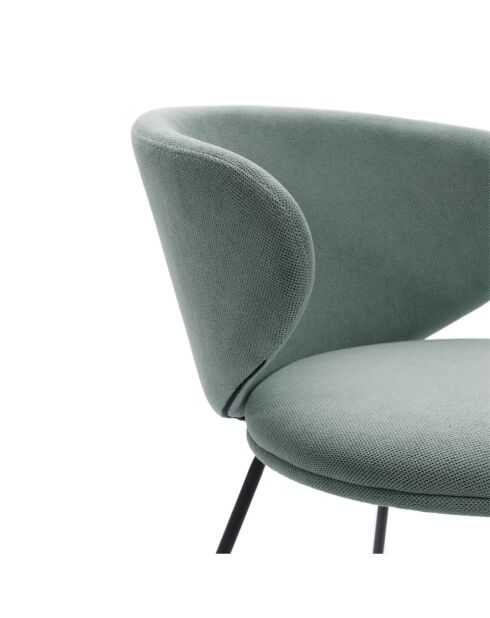 Ensemble de 2 chaises en tissu Staletti avec pieds en métal vert - 60 x 58 x 78 cm