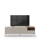 Meuble TV à 3 portes et 1 étagère Sapri en stratifié structure métallique crème/marron - 180 x 42 x 55 cm