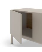 Meuble TV à 3 portes et 1 étagère Sapri en stratifié structure métallique crème/marron - 180 x 42 x 55 cm