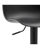 Lot de 2 tabourets pivotants en métal Caorle réglables en hauteur noir - 44 x 42 x 80 - 100 cm