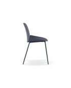 Ensemble de 4 chaises de salle à manger avec structure métallique Asolo gris foncé - 46 x 55 x 79 cm