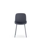 Ensemble de 4 chaises de salle à manger avec structure métallique Asolo gris foncé - 46 x 55 x 79 cm