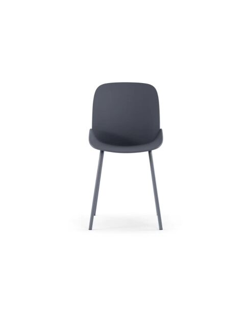 Ensemble de 4 chaises de salle à manger avec structure métallique Asolo gris foncé - 46 x 55 x 79 cm