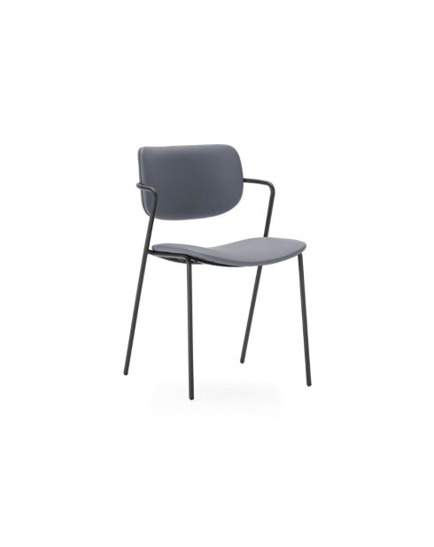 Ensemble de 2 chaises Velia gris foncé - 49 x 55 x 79 cm