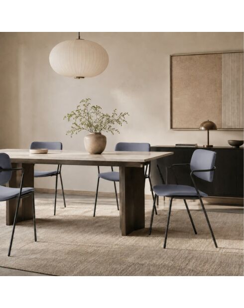 Ensemble de 2 chaises Velia gris foncé - 49 x 55 x 79 cm