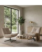 Fauteuil pivotant Viareggio avec structure en métal beige - 75 x 90 x 87 cm
