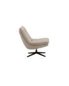 Fauteuil pivotant Viareggio avec structure en métal beige - 75 x 90 x 87 cm