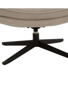 Fauteuil pivotant Viareggio avec structure en métal beige - 75 x 90 x 87 cm