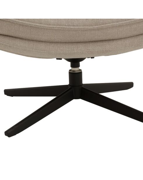 Fauteuil pivotant Viareggio avec structure en métal beige - 75 x 90 x 87 cm