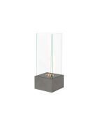 Cheminée bioéthanol sur pied Palermo gaufré en acier inoxydable gris - 25 x 25 x 65 cm