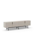 Meuble TV à 4 portes Anagni en stratifié structure métallique crème - 200 x 35 x 55 cm