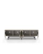 Meuble TV à 4 portes Anagni en stratifié structure métallique crème - 200 x 35 x 55 cm