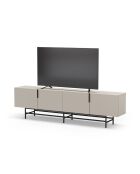 Meuble TV à 4 portes Anagni en stratifié structure métallique crème - 200 x 35 x 55 cm