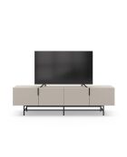 Meuble TV à 4 portes Anagni en stratifié structure métallique crème - 200 x 35 x 55 cm