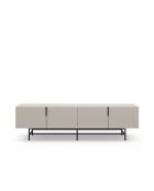 Meuble TV à 4 portes Anagni en stratifié structure métallique crème - 200 x 35 x 55 cm
