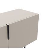 Meuble TV à 4 portes Anagni en stratifié structure métallique crème - 200 x 35 x 55 cm