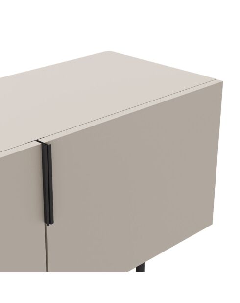 Meuble TV à 4 portes Anagni en stratifié structure métallique crème - 200 x 35 x 55 cm