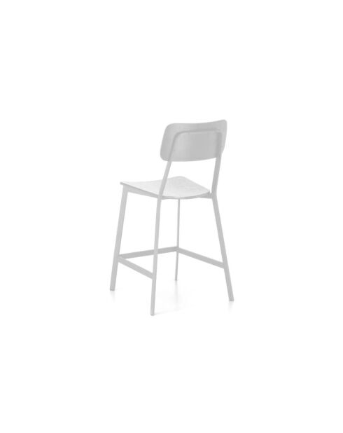 Ensemble de 2 tabourets de bar et de cuisine en bois Trani blanc/ - 51,5 x 51 x 97 cm