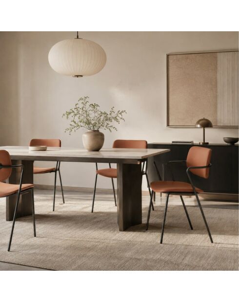 Ensemble de 2 chaises Velia brique - 49 x 55 x 79 cm