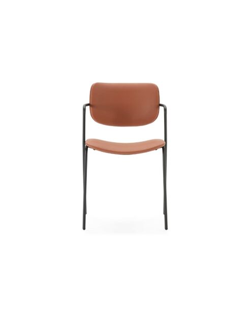 Ensemble de 2 chaises Velia brique - 49 x 55 x 79 cm