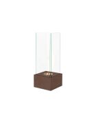 Cheminée Palermo fonctionnant au bioéthanol en acier inoxydable rouiller - 25 x 25 x 65 cm