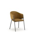 Ensemble de 2 chaises de salle à manger avec structure en métal Benevento ocre/anthracite - 60 x 53 x 78 cm