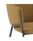 Ensemble de 2 chaises de salle à manger avec structure en métal Benevento ocre/anthracite - 60 x 53 x 78 cm