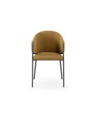 Ensemble de 2 chaises de salle à manger avec structure en métal Benevento ocre/anthracite - 60 x 53 x 78 cm