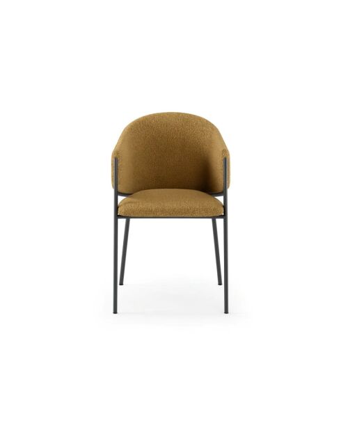 Ensemble de 2 chaises de salle à manger avec structure en métal Benevento ocre/anthracite - 60 x 53 x 78 cm
