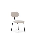 Ensemble de 4 chaises en tissu Fasano avec pieds en métal beige - 59 x 46 x 86 cm