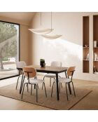 Ensemble de 4 chaises en tissu Fasano avec pieds en métal beige - 59 x 46 x 86 cm
