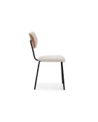 Ensemble de 4 chaises en tissu Fasano avec pieds en métal beige - 59 x 46 x 86 cm