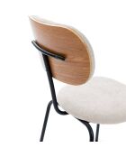 Ensemble de 4 chaises en tissu Fasano avec pieds en métal beige - 59 x 46 x 86 cm