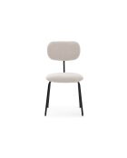 Ensemble de 4 chaises en tissu Fasano avec pieds en métal beige - 59 x 46 x 86 cm