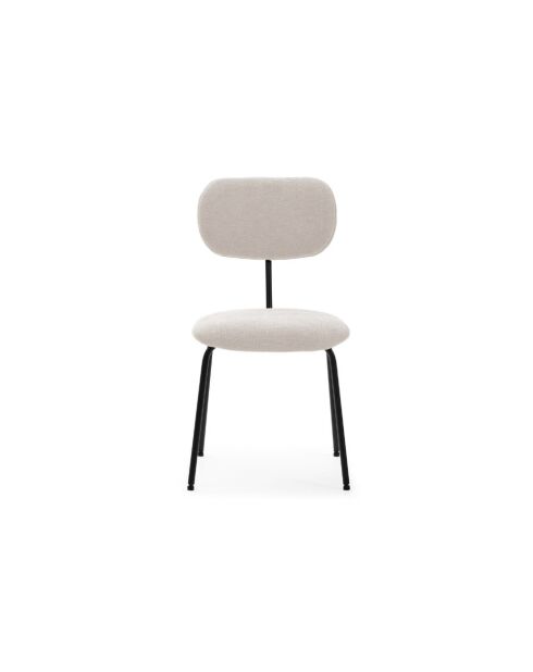 Ensemble de 4 chaises en tissu Fasano avec pieds en métal beige - 59 x 46 x 86 cm