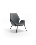 Fauteuil Belluno en velours avec structure en métal peint anthracite/noir - 68 x 73 x 85 cm