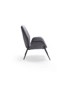 Fauteuil Belluno en velours avec structure en métal peint anthracite/noir - 68 x 73 x 85 cm