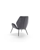 Fauteuil Belluno en velours avec structure en métal peint anthracite/noir - 68 x 73 x 85 cm