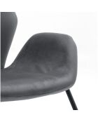 Fauteuil Belluno en velours avec structure en métal peint anthracite/noir - 68 x 73 x 85 cm