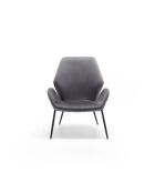 Fauteuil Belluno en velours avec structure en métal peint anthracite/noir - 68 x 73 x 85 cm