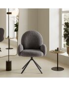 Fauteuil pivotant Carovigno en tissu avec pieds en métal gris foncé - 66 x 67 x 91 cm