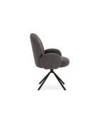 Fauteuil pivotant Carovigno en tissu avec pieds en métal gris foncé - 66 x 67 x 91 cm