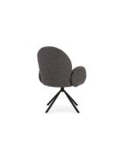 Fauteuil pivotant Carovigno en tissu avec pieds en métal gris foncé - 66 x 67 x 91 cm