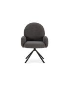 Fauteuil pivotant Carovigno en tissu avec pieds en métal gris foncé - 66 x 67 x 91 cm