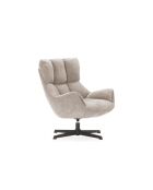 Fauteuil Belmonte en tissu avec piètement pivotant en métal crème - 73 x 81 x 89 cm